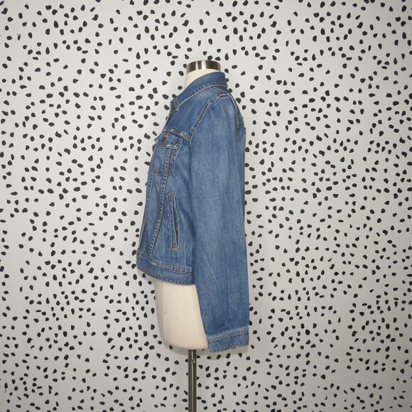 Lauren Jeans Co. Ralph Lauren Medium Wash Denim Button Front Jean Jacket - Picture 4 of 8